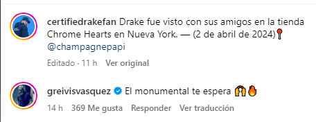 Greivis Vásquez le dijo a Drake que lo esperan en Caracas. Foto Instagram